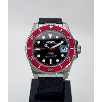 Custom Seiko Mod • Red Carbon “F*ck Em” Titanium Submariner • 40mm